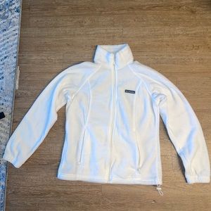 White Columbia zip up sweater for women